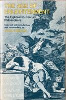 THE AGE OF ENLIGHTENMENT   : The Eighteenth-Century Philosophers; Selected with introduction and commentary by Isaiah Berlin