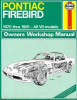 Pontiac Firebird 1970-81 Owners Workshop Manual 