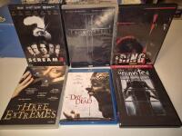 Scream 3.Exorcisten.The Ring.Day of the dead.Three extremes. The uninvited.