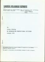 Logical grammar reports 10 : On interpreting propositional attitudes