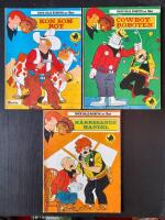 3 st. Chick Bills &auml;ventyr: Cowboyroboten, H&aring;rresande handel, kon som r&ouml;t