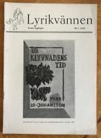 Lyrikv&auml;nnen. Nr. 1 1958