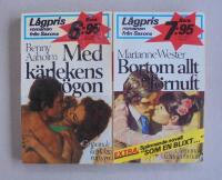 2 st romanpocket Saxons: Nr 33; Med k&auml;rlekens &ouml;gon av Benny Aaholm och Nr 40; Bortom allt f&ouml;rnuft av Marianne Wester.