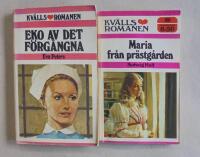2 st romanpocket ur serien Kv&auml;llsromanen: Nr 10; Eko av det f&ouml;rg&aring;ngna av Eva Peters och Nr 39; Maria fr&aring;n pr&auml;stg&aring;rden av Solveig Hall.