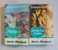 2 st romanpocket ur serien Lyckohj&auml;rtat: Nr 123; Philippa och Nr 129; P&aring; flykt fr&aring;n k&auml;rleken.