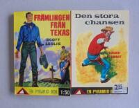 2 st v&auml;sternpocket i serien Pyramid: Nr 11; Fr&auml;mlingen fr&aring;n Texas av Scott Leslie och Nr 37; Den stora chansen av Logan Stewart.