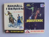 2 st v&auml;sternpocket i serien Pyramid: Nr 87; Bakh&aring;ll i bergen av Hal G. Evarts och Nr 92; D&ouml;dsfiende  av Cliff Farrell.