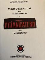 Memorandum till medlemmarne af Intima teatern fr&aring;n regiss&ouml;ren