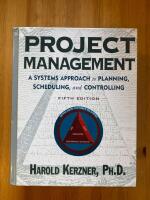 Project management - a systems approach(in English )to planning, scheduling and controlling