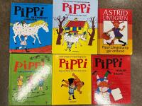 6 b&ouml;cker om Pippi L&aring;ngstrump med ill. av Ingrid Vang Nyman