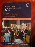Handbook of Research Methods on Trust