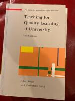 Teaching for quality learning at university