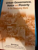 Urban governance, voice, and poverty in the developing world