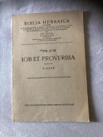 Biblia Hebraica; Iob et Proverbia