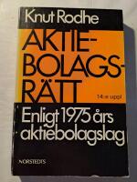 Aktiebolagsr&auml;tt : enligt 1975 &aring;rs aktiebolagslag