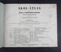 Skol-Atlas &ouml;fver alla verldens delar enligt dess nuvarande tillst&aring;nd, samt &ouml;fver verldsbyggnaden af Stieler i f&ouml;rminskad skala efter dess st&ouml;rre Hand-Atlas