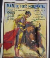 Bull Fighting Poster, Plaza de Toros Monumental de Barcelona, 1963