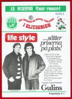 V&Auml;STRA FR&Ouml;LUNDA - BJ&Ouml;RKL&Ouml;VEN - MATCHPROGRAM 1981