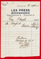 STOCKHOLM - LEA PRESS MODEMAGASIN - R&Auml;KNING 1921