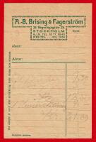 STOCKHOLM - AB BRISING & FAGERSTR&Ouml;M - R&Auml;KNING CA 1940