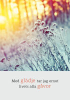 Med gl&auml;dje tar jag emot livets alla g&aring;vor (21x30 cm)
