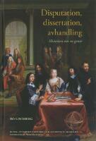 Disputation, dissertation, avhandling