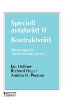 Speciell avtalsr&auml;tt II : kontraktsr&auml;tt, Andra h&auml;ftet - Allm&auml;nna &auml;mnen