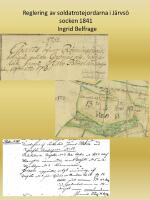Reglering av soldatrotejordarna i J&auml;rvs&ouml;socken 1841
