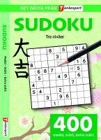Sudoku. Medel - sv&aring;rt - extra sv&aring;rt