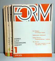Form. Svenska sl&ouml;jdf&ouml;reningens tidskrift [1935, komplett]