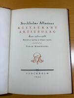 STOCKHOLMS ALLM&Auml;NNA RESTAURANT AKTIEBOLAG &Aring;ren 1931-1935