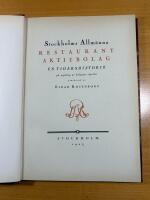 STOCKHOLMS ALLM&Auml;NNA RESTAURANT AKTIEBOLAG En tio&aring;rshistorik