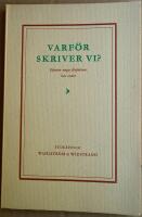Varf&ouml;r skriver vi? Fjorton unga f&ouml;rfattare har ordet