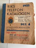 Riks telefonkatalogen del 4 stockholmsdelen &aring;r 1933