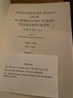Stockholms stads och Norrmalmstorg t&auml;nkeb&ouml;cker  del IX 