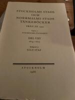 Stockholms Stads och Norrmalmstorg Stads T&auml;nkeb&ouml;cker del VIII