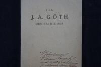 Till J-A. G&ouml;th Den 4 April 1939. 