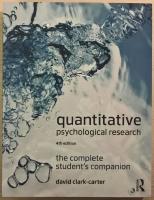 Quantitative Psychological Research