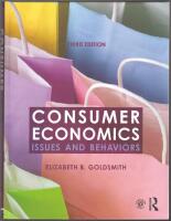 Consumer Economics: Issues and Behaviors