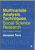 Multivariate Analysis Techniques in Social Science Research