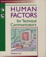 Human Factors for Technical Communicators