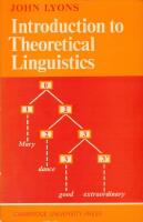 Introduction to Theoretical Linguistics