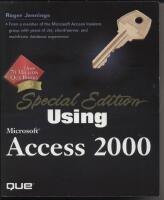 Special edition using Microsoft Access 2000