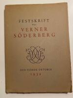 Festskrift till Verner S&ouml;derberg den fj&auml;rde oktober 1932