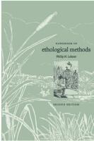 Handbook of Ethological Methods
