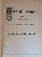 Teknisk Tidskrift (inbunden) 1901 - 1909  9 band