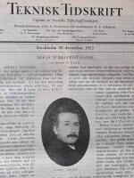 Teknisk tidskrift (inbunden ) 1922 - 1927 , 6 band