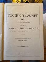 Teknisk Tidskrift 1915 - 1921  inbunden 7 band