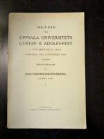 Inbjudan till Uppsala universitets Gustav II Adolfs-fest i universitetets aula l&ouml;rdagen den 5 november 1932 : &auml;vensom inbjudningar till doktorspromotionerna samma dag