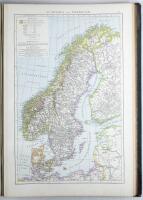 Andree's stora handatlas i &aring;ttiosex kartor med svensk f&ouml;rklarande text af Hjalmar Gullberg